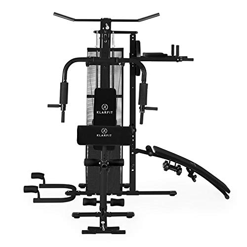 Klarfit Ultimate Gym - Máquina multifunción musculación, Multiestación musculacion, Máquina de musculación, Hombros, Espalda, Brazos, isquiotibiales y glúteos, Acolchada, 5000, Negro