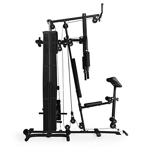 Klarfit Ultimate Gym - Máquina multifunción musculación, Multiestación musculacion, Máquina de musculación, Hombros, Espalda, Brazos, isquiotibiales y glúteos, Acolchada, 5000, Negro