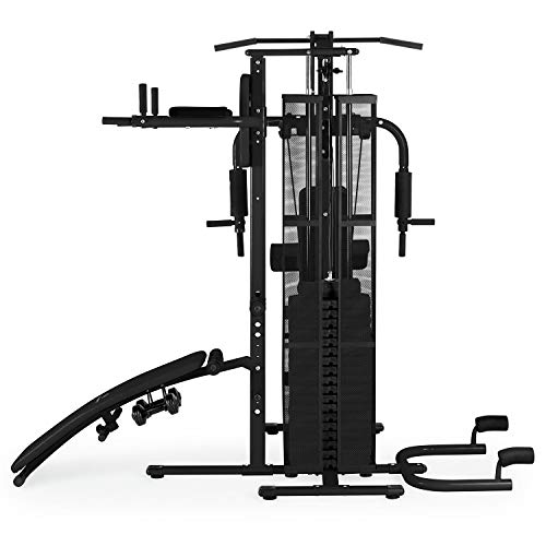 Klarfit Ultimate Gym - Máquina multifunción musculación, Multiestación musculacion, Máquina de musculación, Hombros, Espalda, Brazos, isquiotibiales y glúteos, Acolchada, 9000, Negro