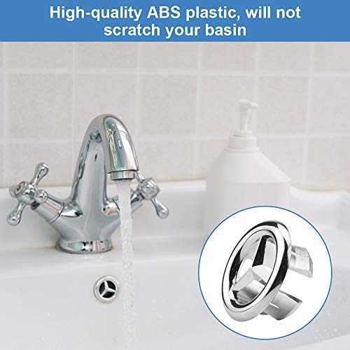 KLYNGTSK 8 PCS Cubierta de Anillo de Rebose de Fregadero Cubierta de Rebosadero de Borde de Agujero de Fregadero Repuestos de Inserción de Agujero Redondo para Baño Cocina Repuesto de Lavabo