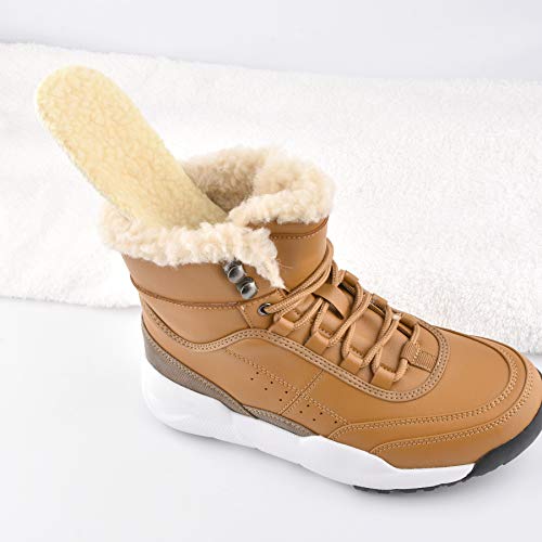 Knixmax Plantillas de Lana Plantilla de piel de oveja Plantillas de Zapatos Cálidos de Invierno Extra Suave y Cómodas para Hombre Mujer Niños 35EU