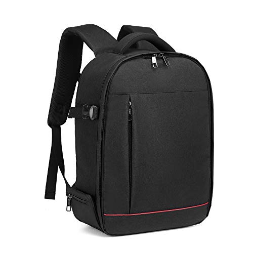 Kono Mochila para Cámara Impermeable para Cámara Réflex Digital SLR DSLR Lente Trípode Flash y accesorios de Gran Capacidad Mochila para Ordenador Portátil (Negro)