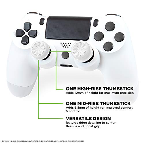 KontrolFreek FPS Freek Galaxy para PlayStation 4 (PS4) y PlayStation 5 (PS5) | Performance Thumbsticks | 1 Altura elevada, 1 Altura media | Blanco.