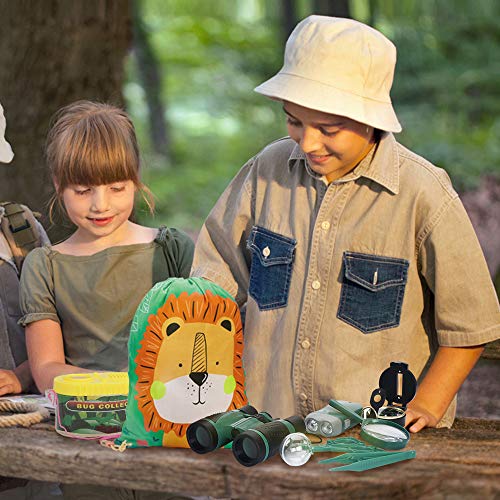 kramow Kit de Exploración para Niños 27PCS,Juguetes Niños 4 años,Binoculares para Niños Aventura al Aire Libre Juguetes educativos, Regalo de Cumpleaños para Niños de 3-10 Años