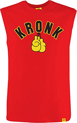 KRONK Guantes de Boxeo Camiseta de Corte sin Mangas Regular para Hombre Rojo Medio