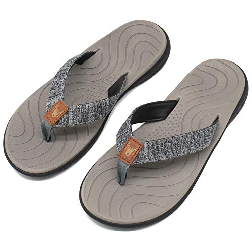 KuaiLu Chanclas Mujer Verano Playa Piscina Comodas Piel Sandalias Planas Caminar Ortopedicas Zapatos