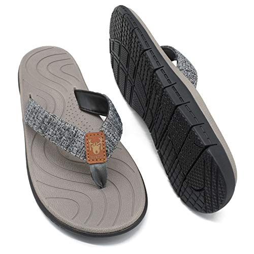 KuaiLu Chanclas Mujer Verano Playa Piscina Comodas Piel Sandalias Planas Caminar Ortopedicas Zapatos