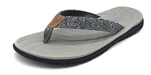 KuaiLu Chanclas Mujer Verano Playa Piscina Comodas Piel Sandalias Planas Caminar Ortopedicas Zapatos