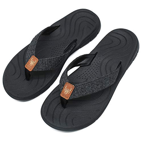 KuaiLu Chanclas Mujer Verano Playa Piscina Comodas Piel Sandalias Planas Caminar Ortopedicas Zapatos