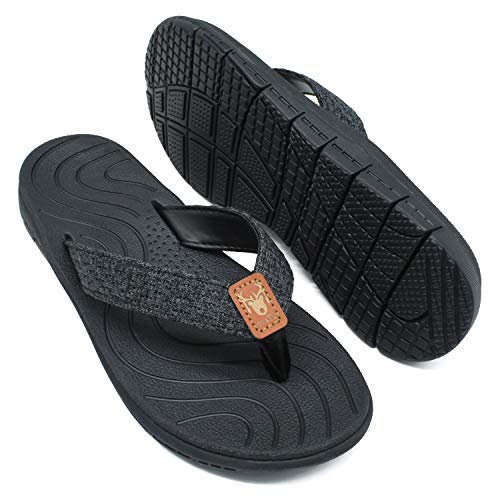 KuaiLu Chanclas Mujer Verano Playa Piscina Comodas Piel Sandalias Planas Caminar Ortopedicas Zapatos