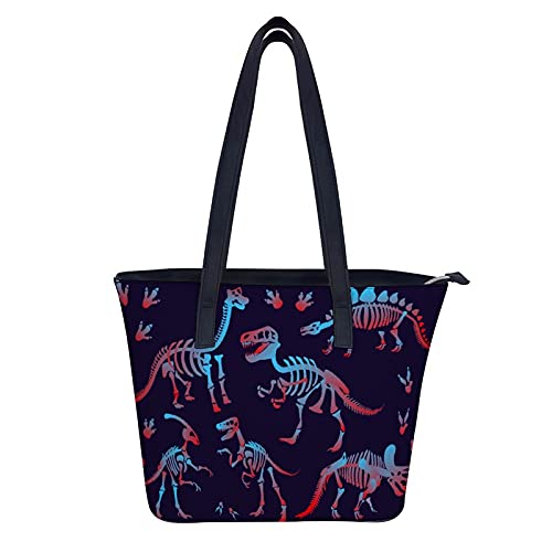 KUKUKA Bolso De Hombro Huesos De Dinosaurio Bolso De Mano De Cuero Para Mujer