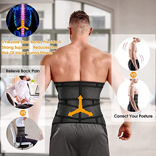 KUMAYES Fajas Reductoras adelgazantes Hombre Faja Lumbar Abdominal Cinturón Neopreno Sauna para Fitness Deporte