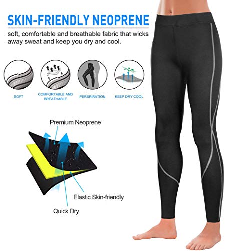 KUMAYES Pantalones para Adelgazar Mujer Leggins Anticeluliticos Fitness Pantalón de Sudoración Pantalones de Neopreno para Ejercicio para Deportivo