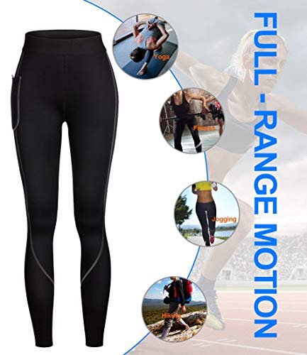 KUMAYES Pantalones para Adelgazar Mujer Leggins Anticeluliticos Fitness Pantalón de Sudoración Pantalones de Neopreno para Ejercicio para Deportivo