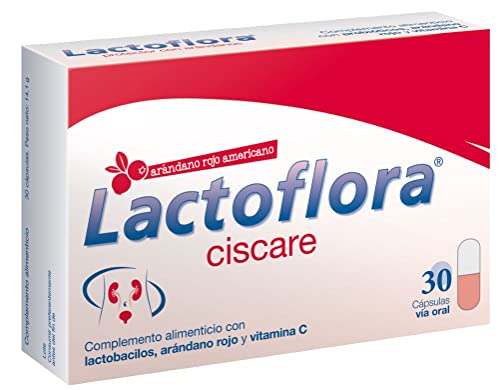 LACTOFLORA Probiótico Ciscare - Vías Urinarias con Arándano Rojo Americano, 30 Cápsulas