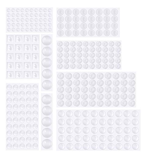 Lagrimas Silicona, Emooqi 294 Pzs Silicona Pegar Pies de Goma Transparentes Topes Silicona Gotas Adhesivas Almohadilla Autoadhesiva Amortiguación de Ruido Protector Antigolpes Búfer Muebles -8 Tamaños