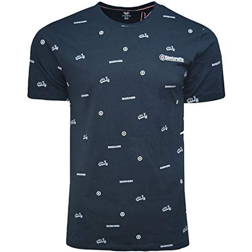 Lambretta AOP Scooter - Camiseta de algodón para hombre, estilo retro, cuello redondo