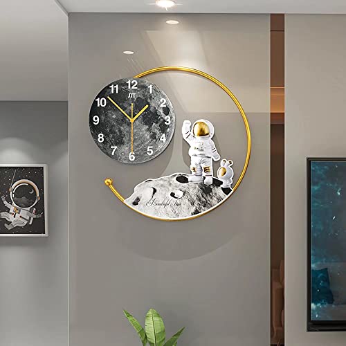 Lámpara de pared LED Moderno Reloj Astronauta Apliques de pared con mando a distancia, sin "tic-tac" Reloj de pared Dimmage Iluminación decorativa de pared Lámparas de cabecera