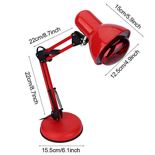 Lámpara de terapia de luz infrarroja, luz infrarroja cálida y relajante para aliviar los dolores musculares y la rigidez de las articulaciones, lámpara de calor infrarroja(UE)