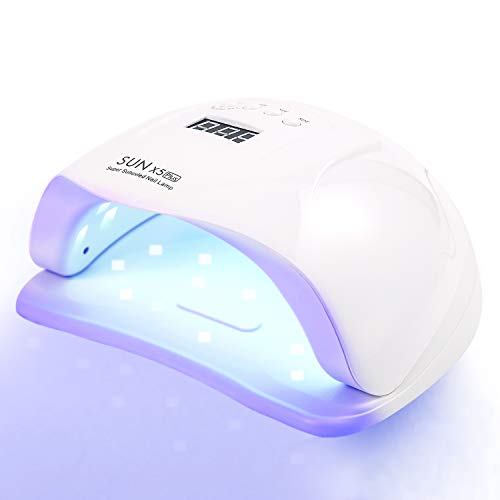 Lámpara de Uñas, RIPPLE UV LED 80W Curado de Esmalte de Gel Secador de Uñas Rápido con Función de Temporización - 10S / 30S / 60S / 99S, Con Sensor Automático y Pantalla LCD