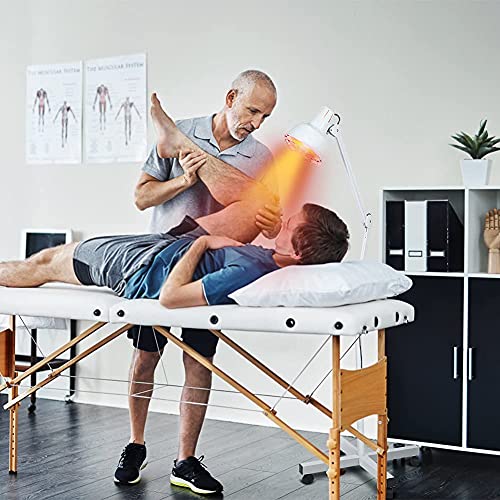 Lámpara infrarroja con lámpara térmica de infrarrojos, lámpara de calor para masaje y fisioterapia, para termoterapia, alivio rápido para dolores musculares, contracturas musculares.