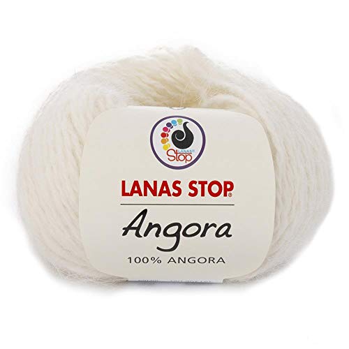 Lanas Stop Angora Ovillo de Color Blanco Cod. 001