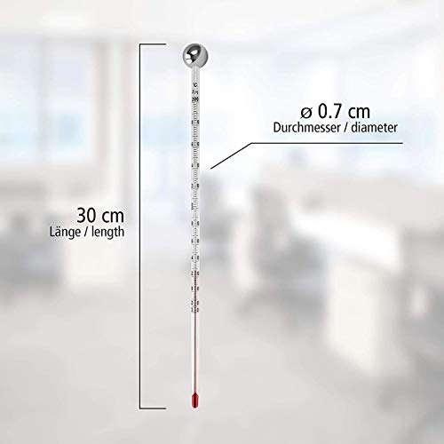 Lantelme Termómetro de laboratorio, 2 unidades, resistente al ácido, cristal y acero inoxidable, de -10 hasta +110 °C, termómetro analógico para laboratorio, artesanía 4541