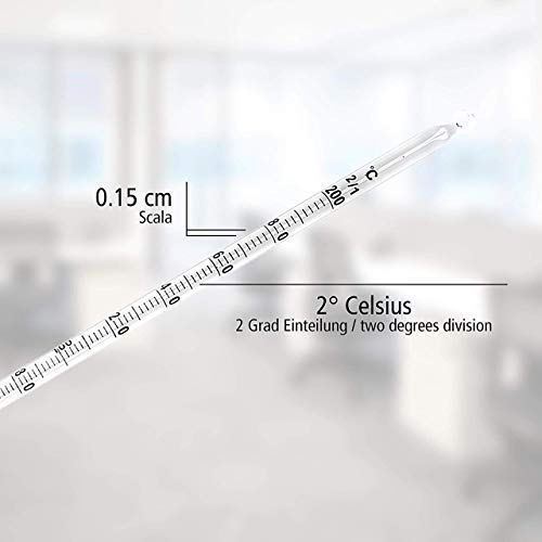 Lantelme Termómetro de vidrio de laboratorio -30 a 200 °C 30cm para la industria y el comercio Termómetro de laboratorio análogo para el bricolaje 4401