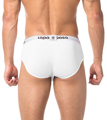 LAPASA Calzoncillos Hombre Slip Pack de 4 Boxer Algodón Peinado para Hombre con Soporte Frontal M04 XL Multicolor