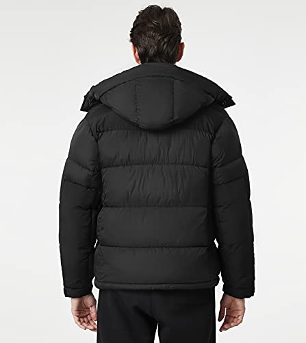 LAPASA Chaqueta de Algodón con Capucha Hombre Espeso Capa de Nailon Resistente al Agua Ropa de Abrigo Invierno M105 L Negro