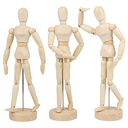 Larcele Maniquí de Humanos Madera Articulado Maniquíes Modelo de Dibujo mrmx-01 (22cm)