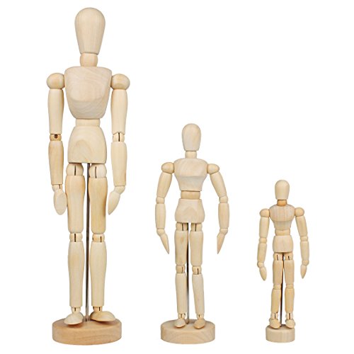 Larcele Maniquí de Humanos Madera Articulado Maniquíes Modelo de Dibujo mrmx-01 (22cm)