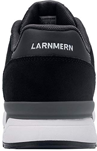 LARNMERN PLUS Zapatos de Seguridad Hombre Mujer Ligero Zapatillas Seguridad Punta de Acero Calzado Seguridad Deportivo SRC Antideslizante S1 Zapatillas de Trabajo Transpirable Comodo(Negro,42EU)