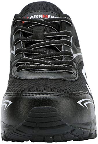 LARNMERN Zapatillas de Seguridad Hombres,LM180105 SB SRC Zapatos de Trabajo con Punta de Acero Ultra Liviano Suave y cómodo Transpirable 45 EU,Negro