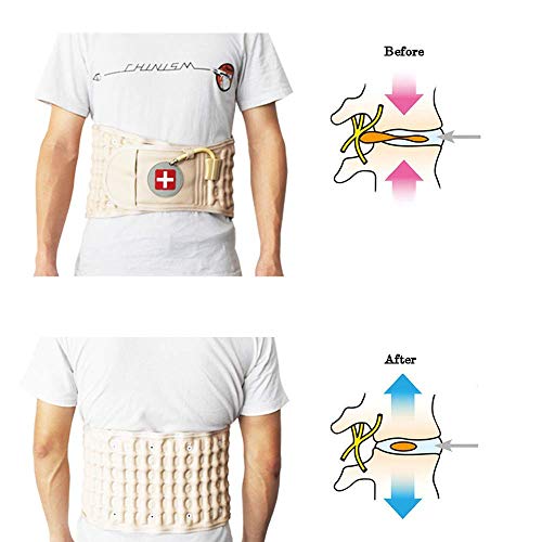 Las vértebras lumbares retractor, descompresión de la correa, la espalda baja, soporte lumbar y alivio del dolor de espalda, espinal inflable de tracción (29" - 52" Cintura)