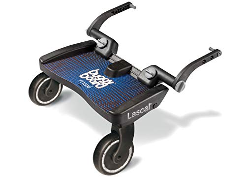 Lascal BuggyBoard Maxi Plataforma con ruedas y amplia superficie, accesorio para niños de 2 a 6 años (22 kg), compatible con casi todas las sillitas de paseo, azul