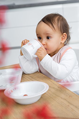 LÄSSIG Taza para sippy de 2 asas con tapa antideslizante en la parte inferior/Lela rosa claro