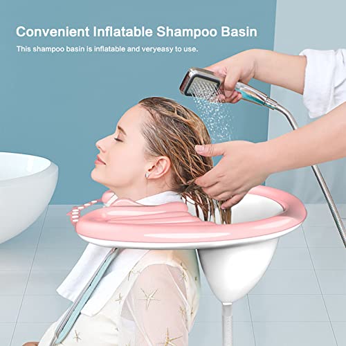 Lavabo inflable Victop Lavabo para lavar el cabello Lavabo móvil en cabecera y en la cama para ancianos, embarazadas, discapacitadas, Fregadero ligero con bomba de aire y drenaje