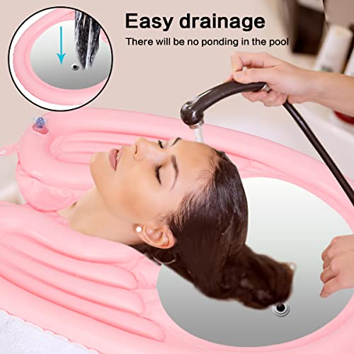 Lavabo inflable Victop Lavabo para lavar el cabello Lavabo móvil en cabecera y en la cama para ancianos, embarazadas, discapacitadas, Fregadero ligero con bomba de aire y drenaje