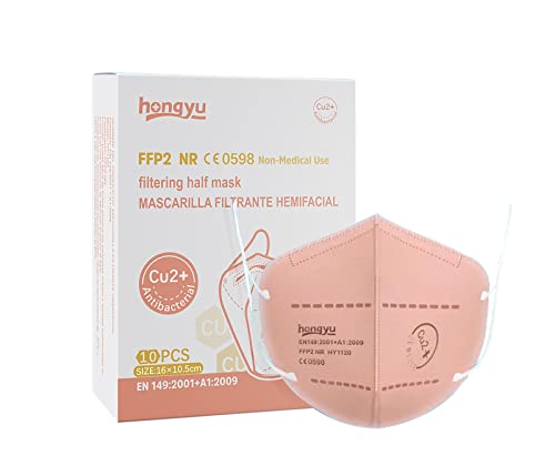 LAZY SPORTS Mascarilla Antibacteriana filtrante hemofacial FFP2, Homologada NR CE 0598, Eficiencia Filtración, Transpirables, Antiolor, pack individuales 10 unidades.