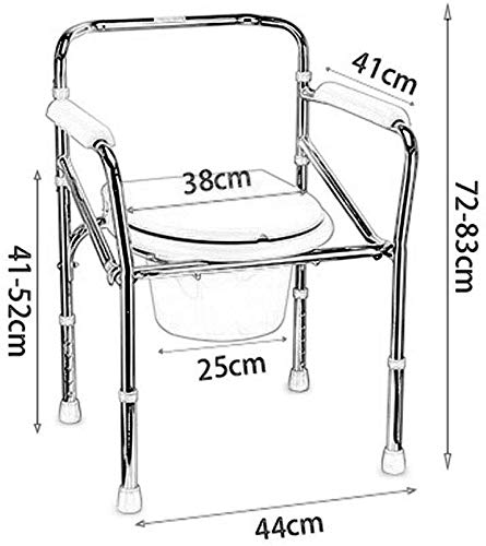 LCA Taburete Ducha Baño Plegable Silla cómoda de Asientos de Inodoro elevados Plataforma Permanente Marco Inodoro de Acero (Color : B)