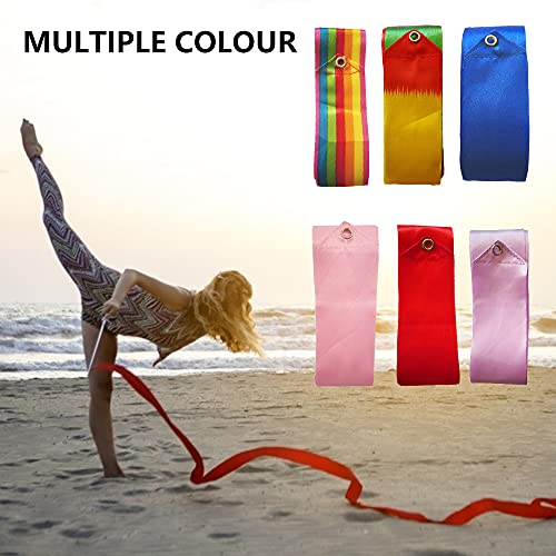 LdawyDE Cintas De Baile 2m, 6 Piezas Gimnasia Ritmica Cinta, Personalizado para niños, con Mango Antideslizante, se Puede Girar en Cualquier dirección, para Danza, Gimnasia rítmica (6 Colores)