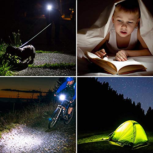 LE Linterna LED de Mano 3 Modos Luz Alta Potencia Linternas Antorcha Zoomble Flashlight LED Impermeable para Ciclismo Camping Montañismo, Incluida 3 AAA Pilas