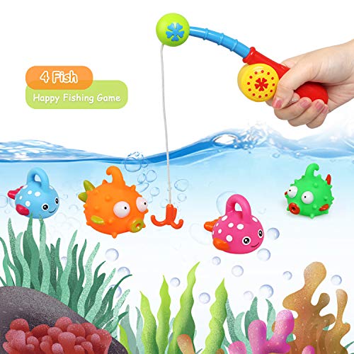 LEADSTAR Juguetes de Baño para Bebé,12PCS Juguetes Bañera Flotante con Juegos de Pesca para Bebe Niños Agua Piscina Baño Playa Regalo Bueno de Cumpleaños Navidad