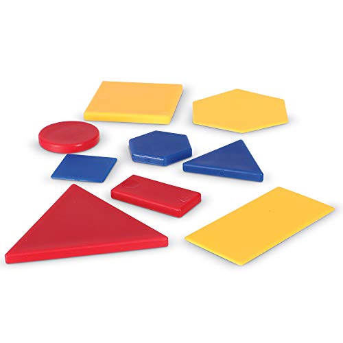 Learning Resources- Set de Bloques lógicos de plástico con atributos para Jugar sobre la Mesa, Color (LER1270)