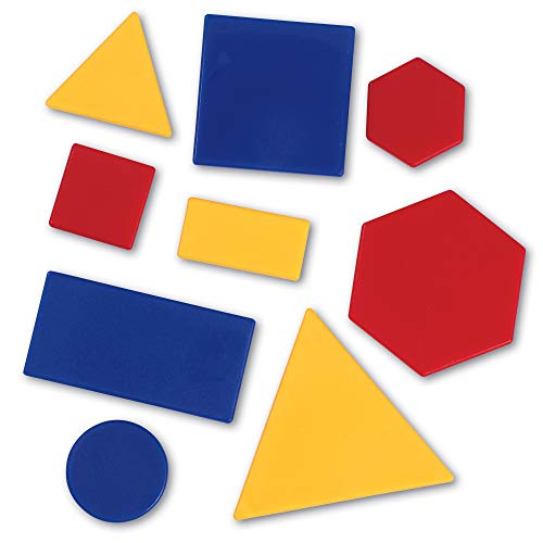 Learning Resources- Set de Bloques lógicos de plástico con atributos para Jugar sobre la Mesa, Color (LER1270)