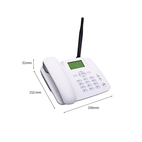 Lechnical Teléfono inalámbrico fijo Teléfono de escritorio 4G Soporte GSM 850/900/1800/1900 MHZ Tarjeta SIM Teléfono inalámbrico con antena Radio Reloj despertador Función SMS para la casa Centro