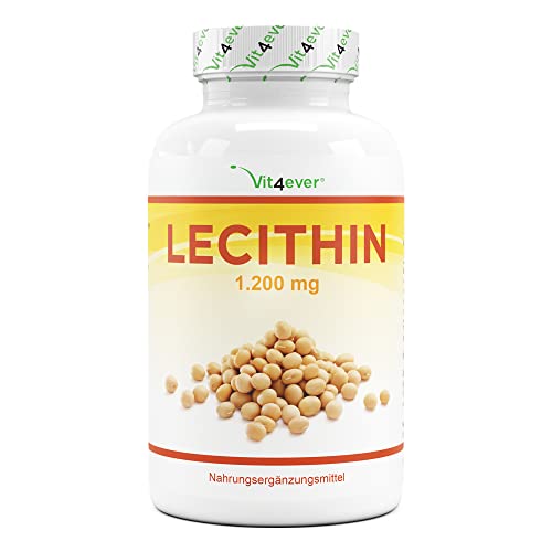 Lecitina 1.200 mg - 240 cápsulas blandas - Premium: Con fosfátidos - Lecitina de soja no modificada genéticamente - Alta dosis