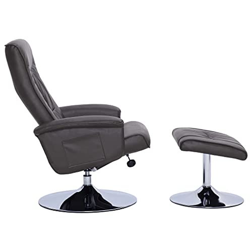 Leepesx Sillón reclinable con reposapiés, Butaca Salón, Sillón Relax,Elevación Automática con Mando, Cuero sintético Gris