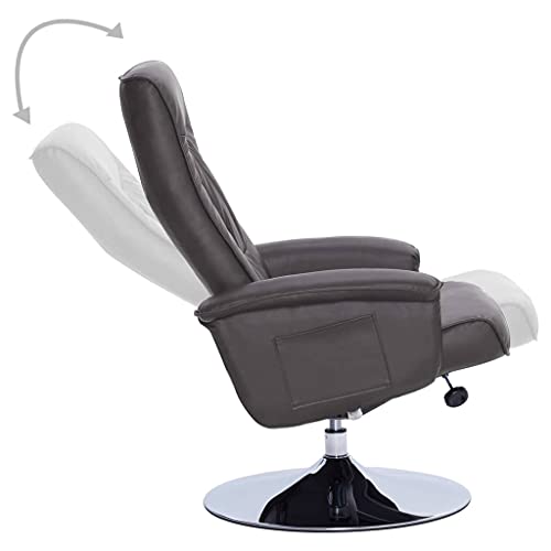 Leepesx Sillón reclinable con reposapiés, Butaca Salón, Sillón Relax,Elevación Automática con Mando, Cuero sintético Gris